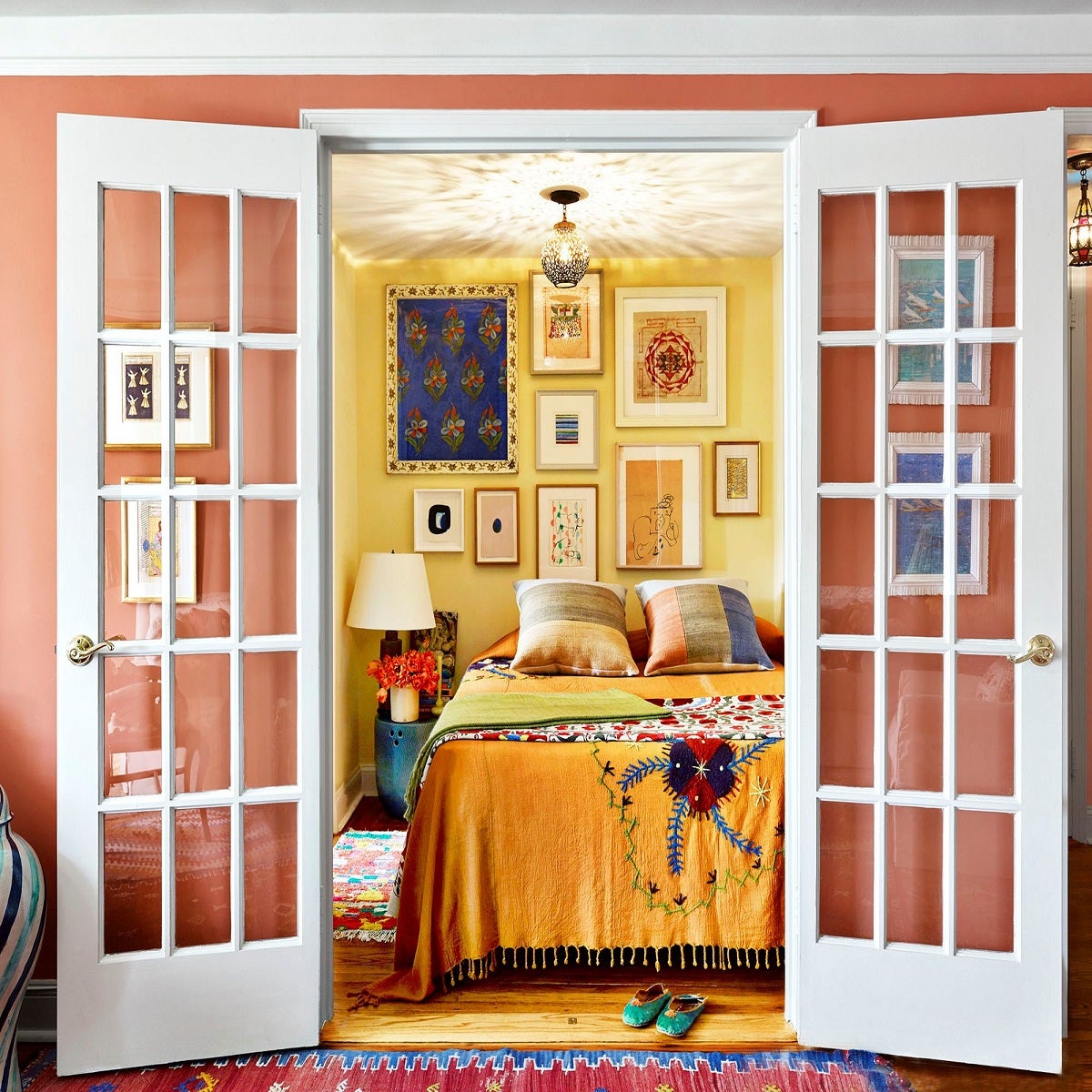 Global-themed bedroom designed by Sara Bengur